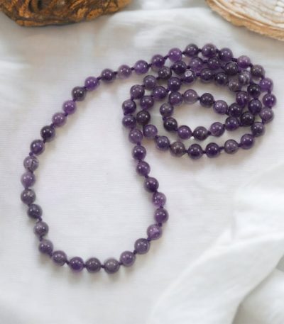 Amethyst Round Beads Mala | Reducing Migraine