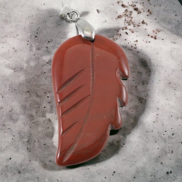 Red Jasper Leaf Pendant | Strengthing Bones