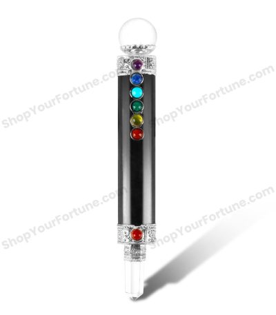 Black Tourmaline Seven Chakra Wand