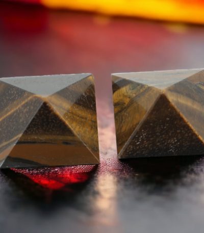 Yellow Tiger Eye Pyramids (Set of 2) - 25mm * 25mm