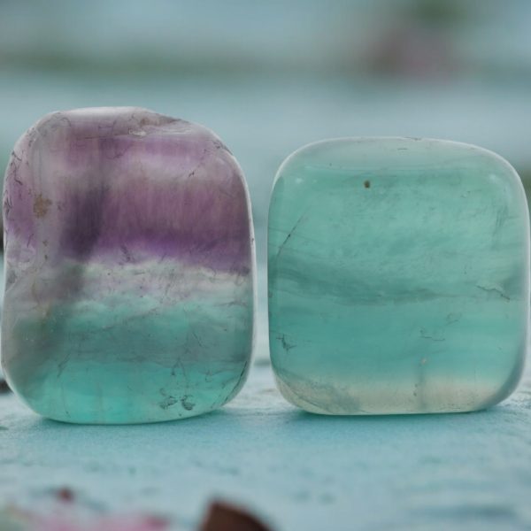 Rainbow Fluorite Tumble Set of 2 | Increase Concentration