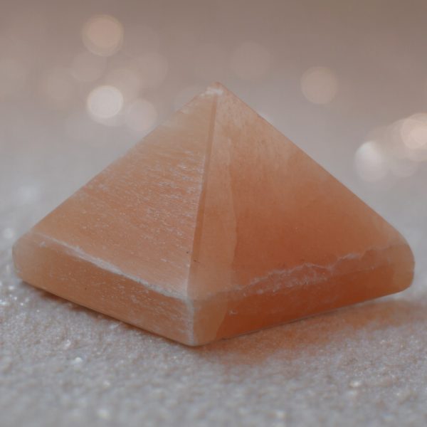 Orange Selenite pyramid