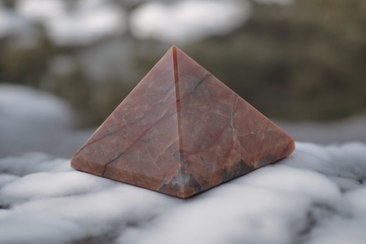 Peach Moonstone pyramid