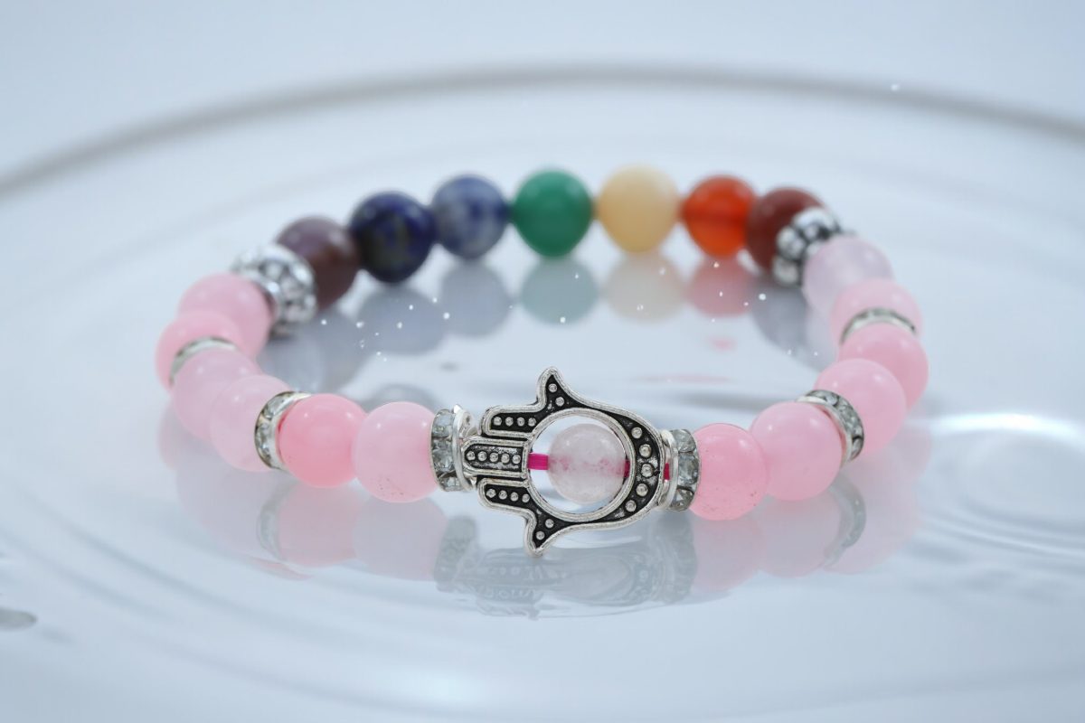 Seven Chakra with Rose Quartz Bracelet