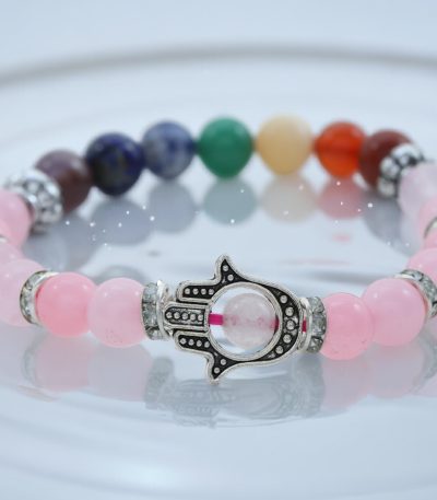 Seven Chakra with Rose Quartz Bracelet